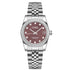 Royal Ladies Watch featuring a luxurious silver design with diamond accents and a elegant brown dial.