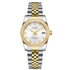 Royal Ladies watch gold featuring a luxurious gold and silver design with a diamond-studded bezel.
